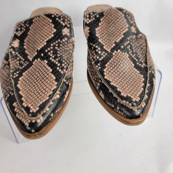 Treasure & Bond Womens 6.5 Tan Snake Print Slip On Mules Business Casual Office - Picture 3 of 11